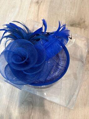 Royal Blue Feathered Fascinator Headpiece
